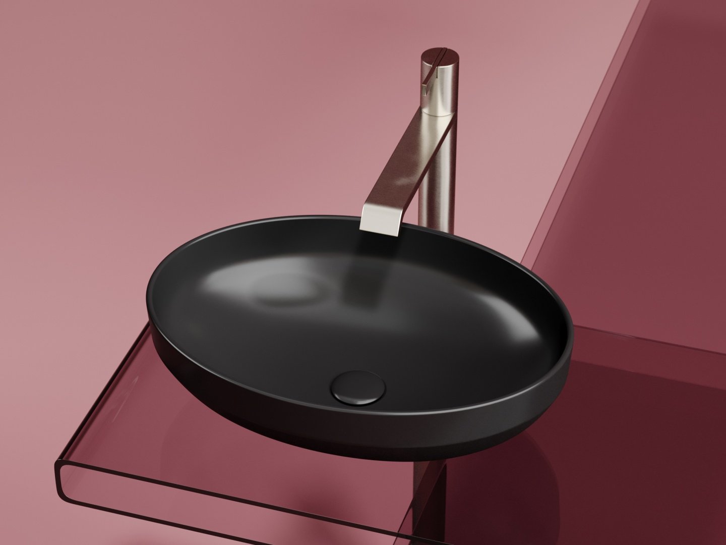 Раковина Ceramicanova CN6056MB накладная овальная 36.3, санфарфор