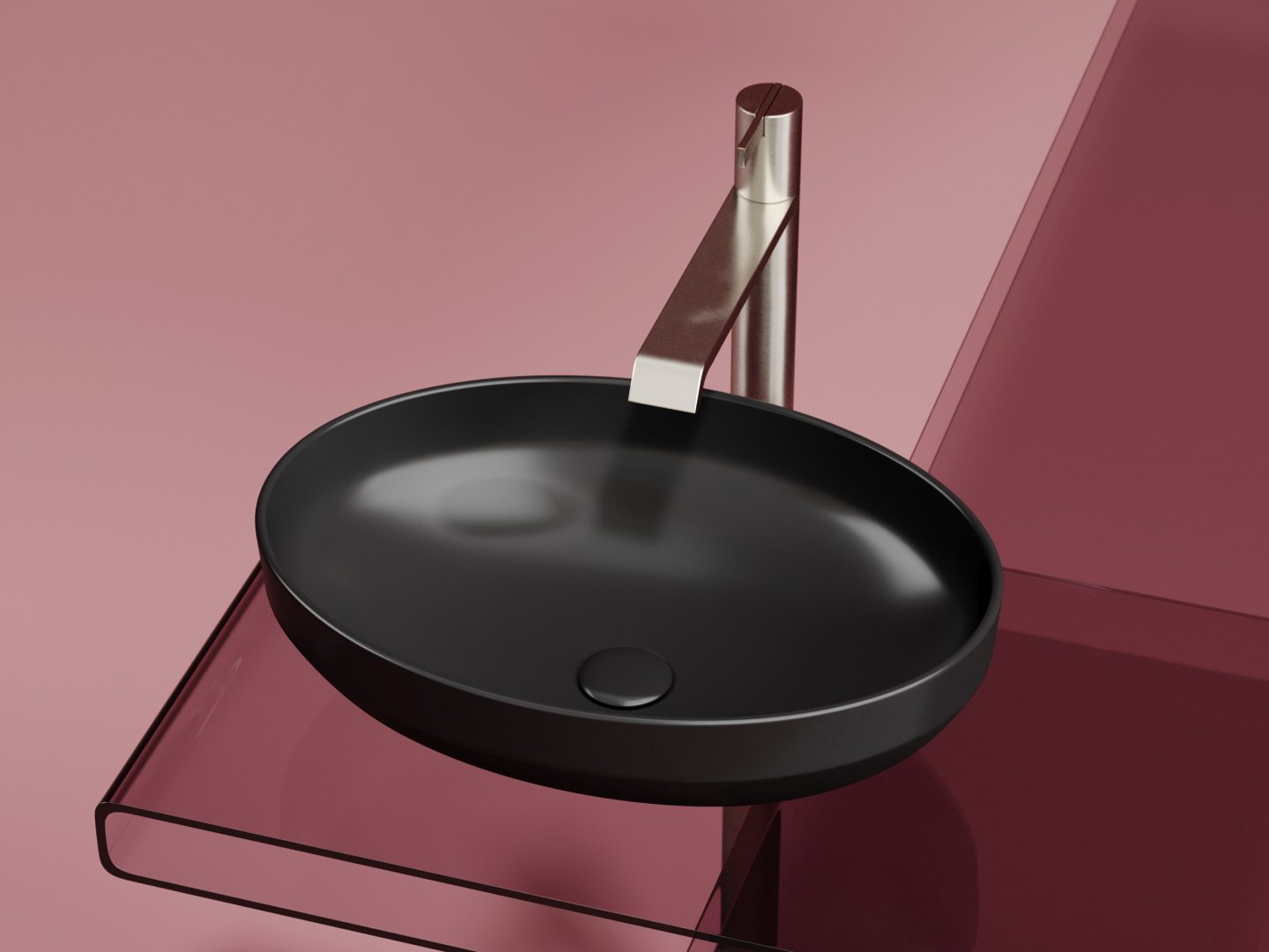 Раковина Ceramicanova CN6056MB накладная овальная 36.3, санфарфор купить,184075