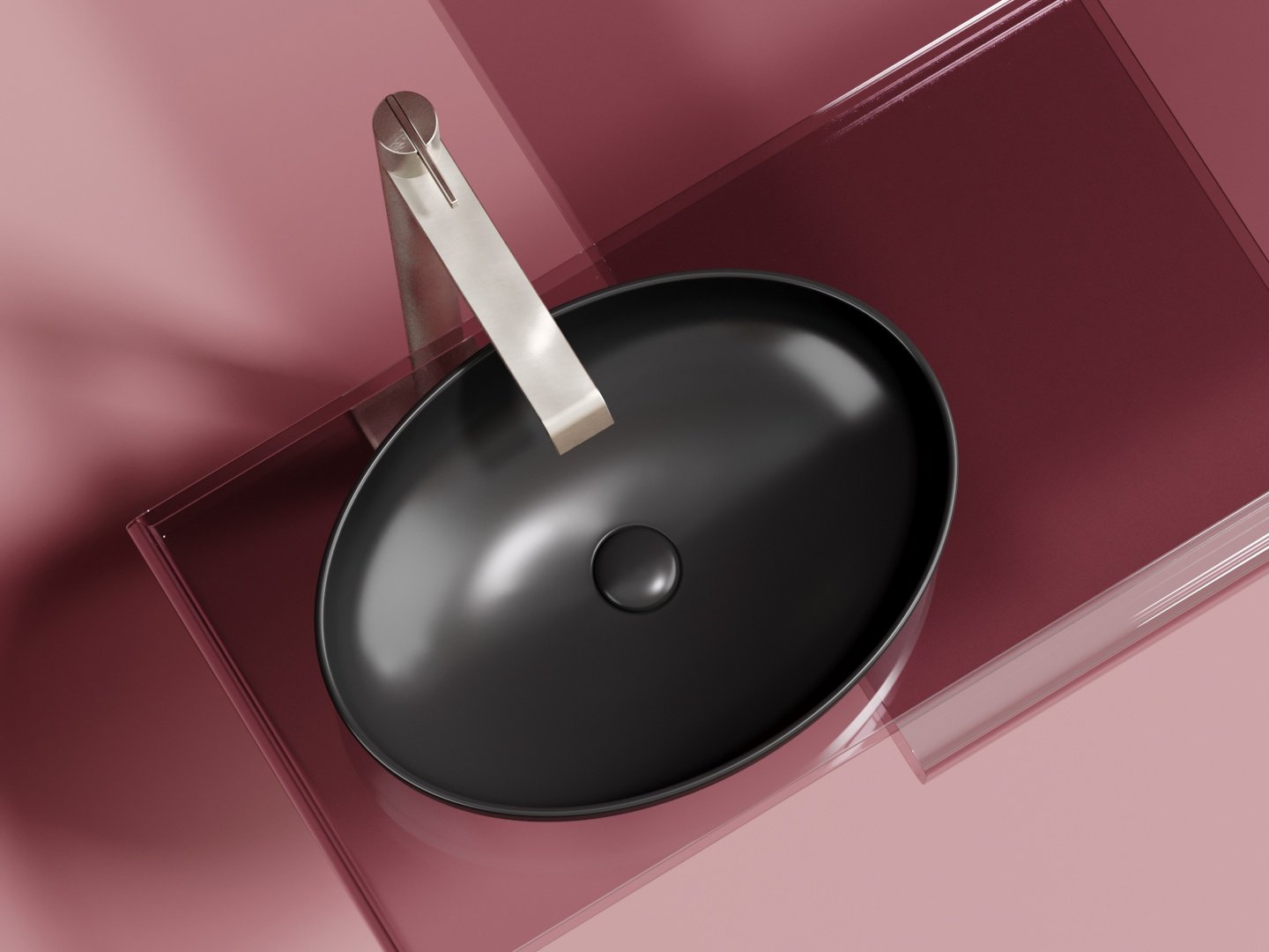 Раковина Ceramicanova CN6056MB накладная овальная 36.3, санфарфор