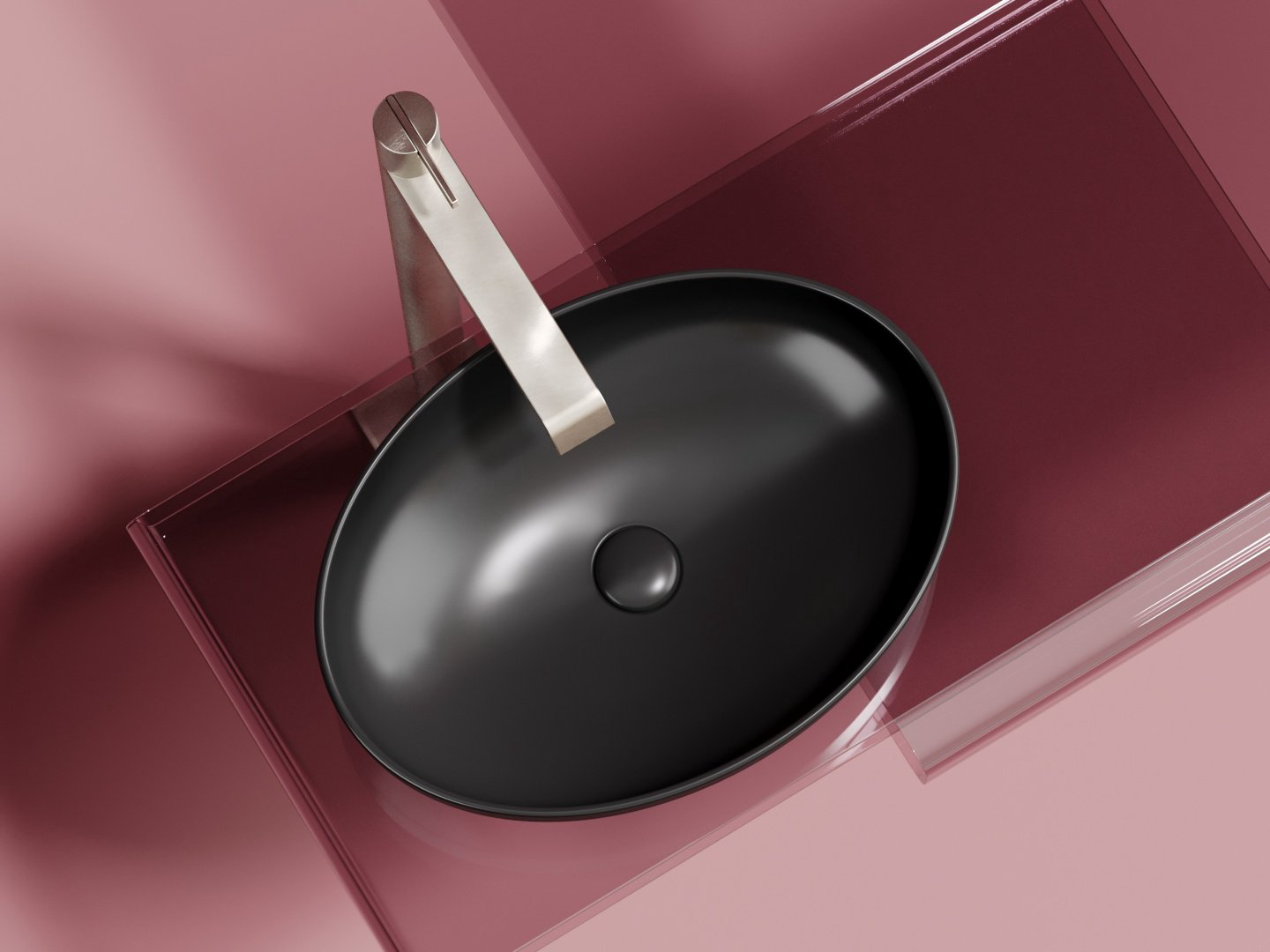 Раковина Ceramicanova CN6056MB накладная овальная 36.3, санфарфор купить,184075