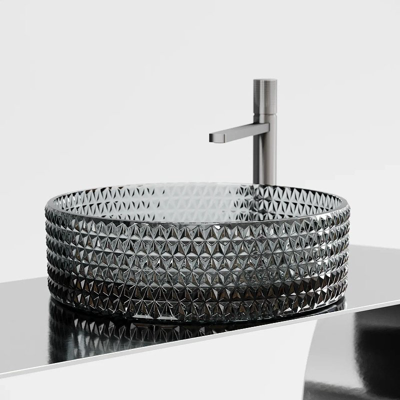 Раковина Ceramicanova CN6060 накладная круглая 36, стекло купить,NaN