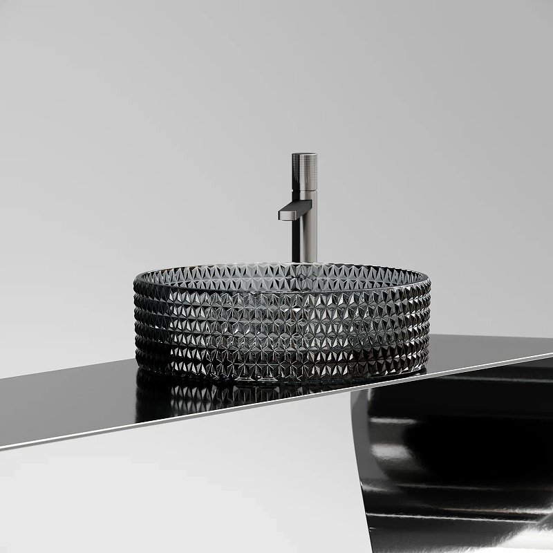 Раковина Ceramicanova CN6060 накладная круглая 36, стекло купить,403174