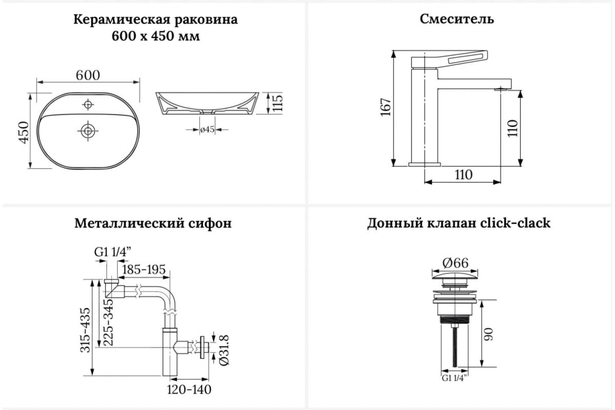 Раковина Wellsee 201001875 накладная прямоугольная 45, фаянс купить,NaN