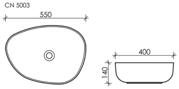 Раковина Ceramicanova CN5003 накладная нестандартная 55, санфарфор купить,176513