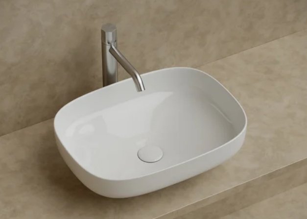 Раковина Ceramicanova CN5031 накладная прямоугольная 50, санфарфор купить,0