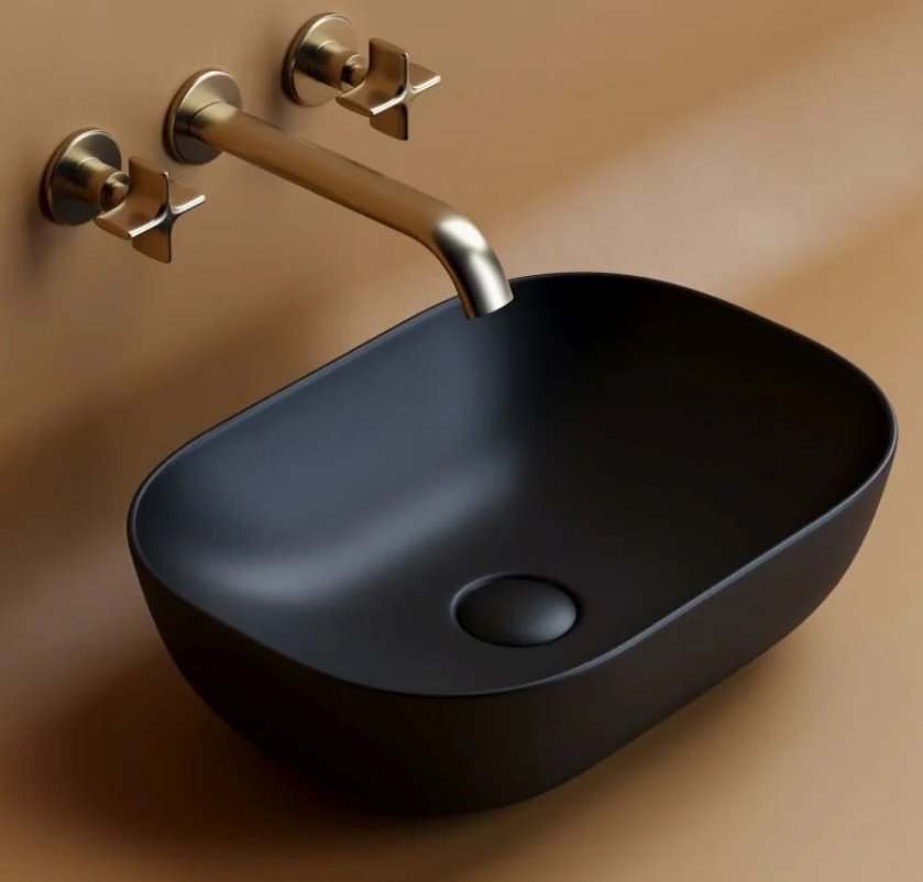 Раковина Ceramicanova CN6009MB накладная прямоугольная 45, санфарфор
