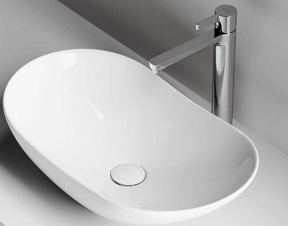 Раковина Ceramicanova CN6015 накладная овальная 62, санфарфор