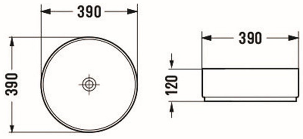 Раковина Ceramicanova CN6022MW накладная круглая 39, фаянс