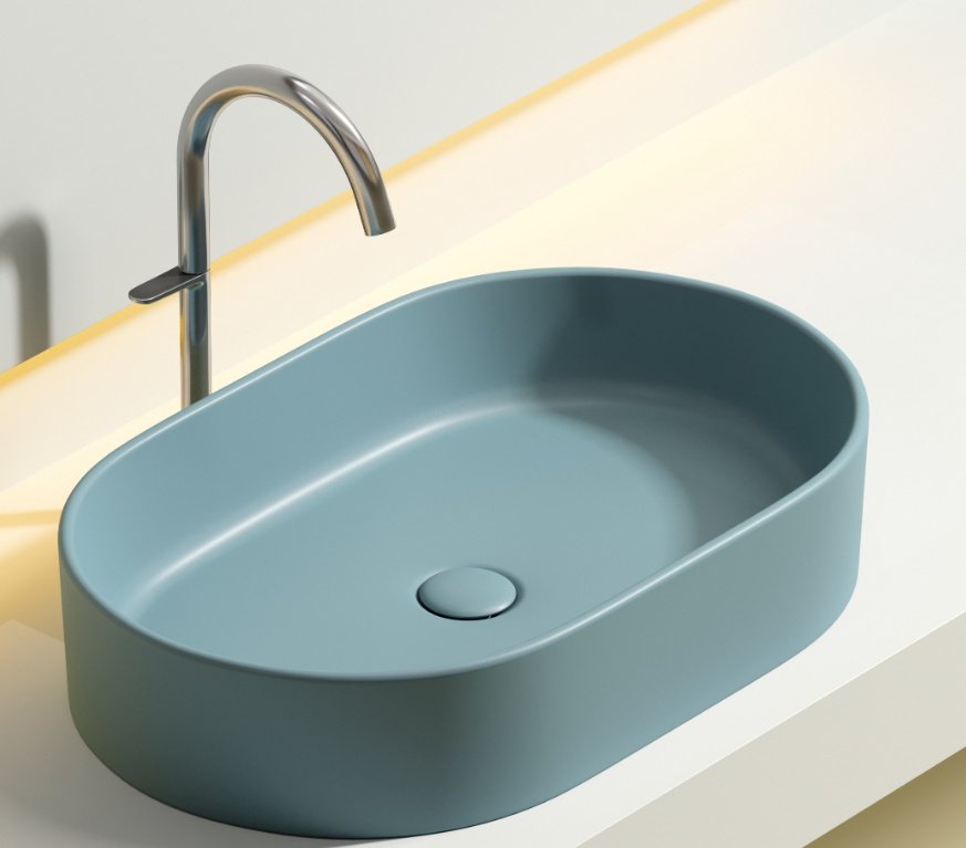 Раковина Ceramicanova CN6048MLG накладная овальная 60, санфарфор купить,0