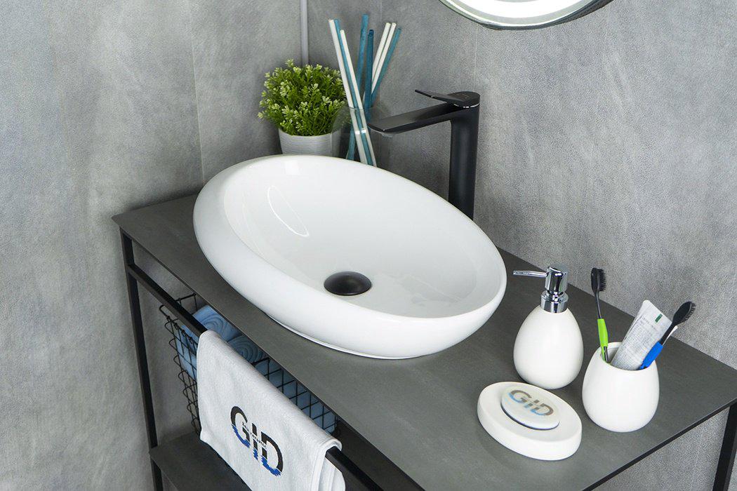 Раковина GID-ceramic N9050 накладная нестандартная 37, керамика купить,110200