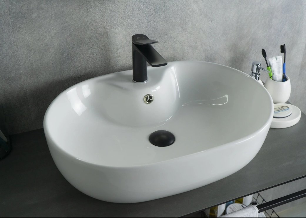 Раковина GID-ceramic N9163 накладная овальная 59, керамика купить,NaN