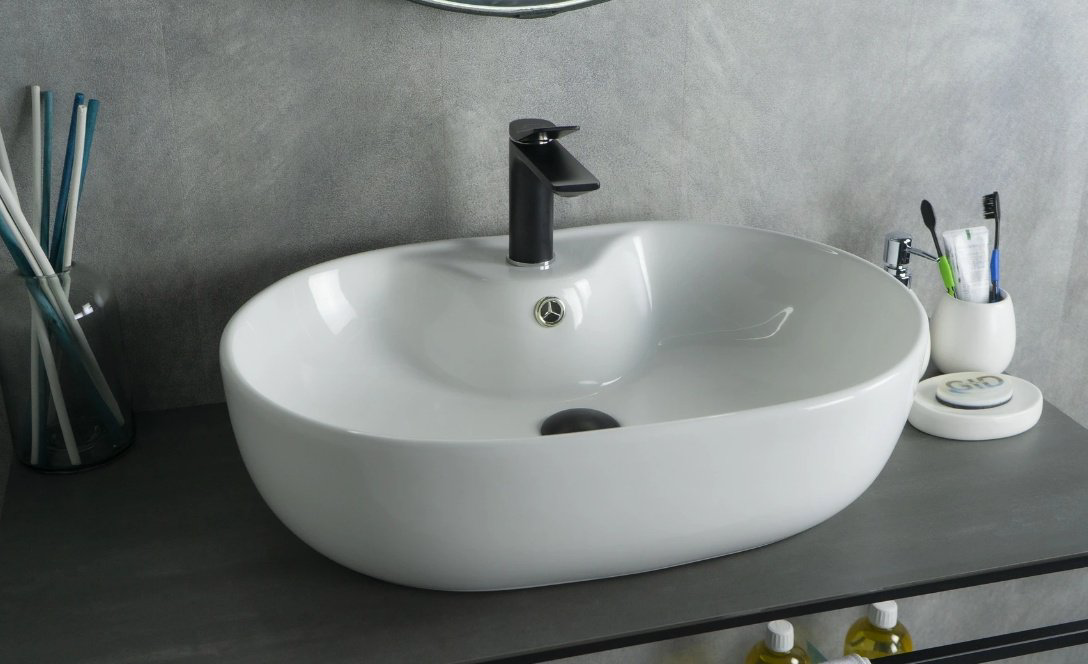 Раковина GID-ceramic N9163 накладная овальная 59, керамика купить,NaN
