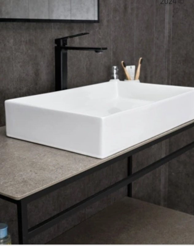 Раковина GID-ceramic N9496 накладная прямоугольная 60, керамика купить,109300