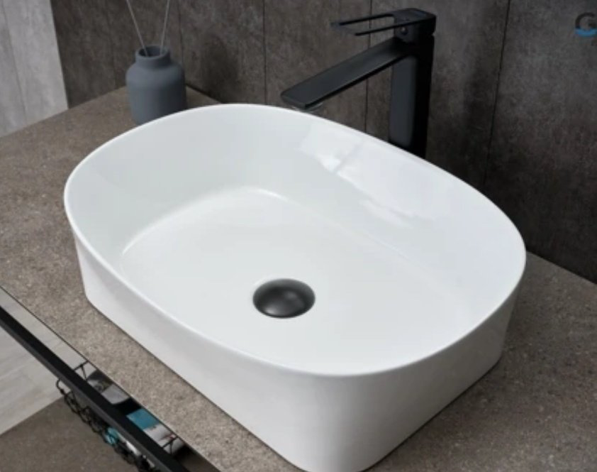 Раковина GID-ceramic N9028 накладная прямоугольная 53, керамика