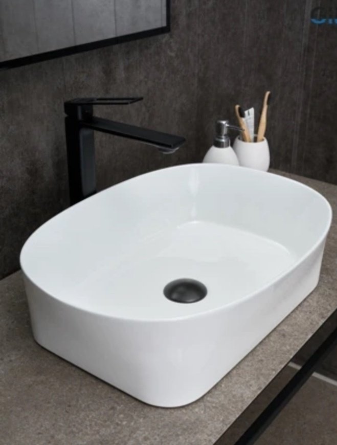 Раковина GID-ceramic N9028 накладная прямоугольная 53, керамика купить,0