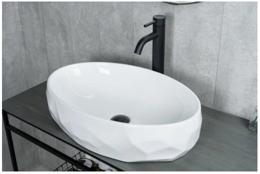 Раковина GID-ceramic 9030wx накладная овальная 60, керамика
