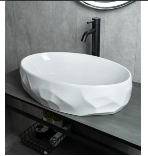 Раковина GID-ceramic 9030wx накладная овальная 60, керамика купить,NaN