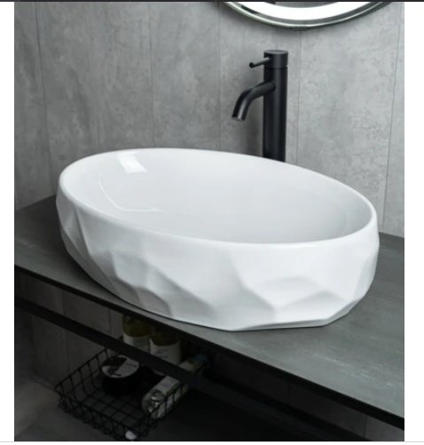 Раковина GID-ceramic 9030wx накладная овальная 60, керамика