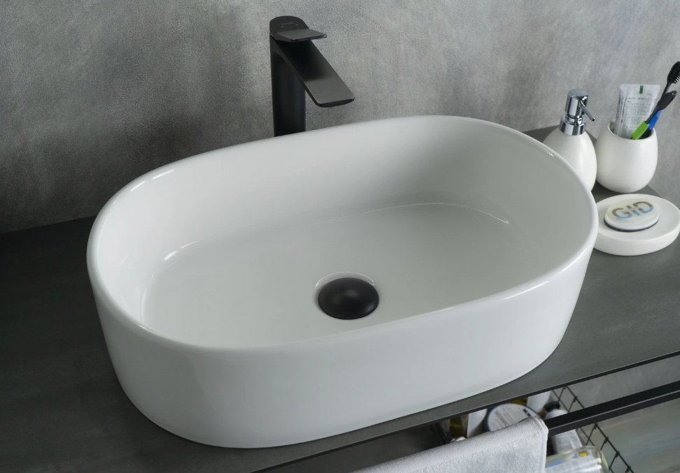 Раковина GID-ceramic N9025 накладная овальная 56, керамика
