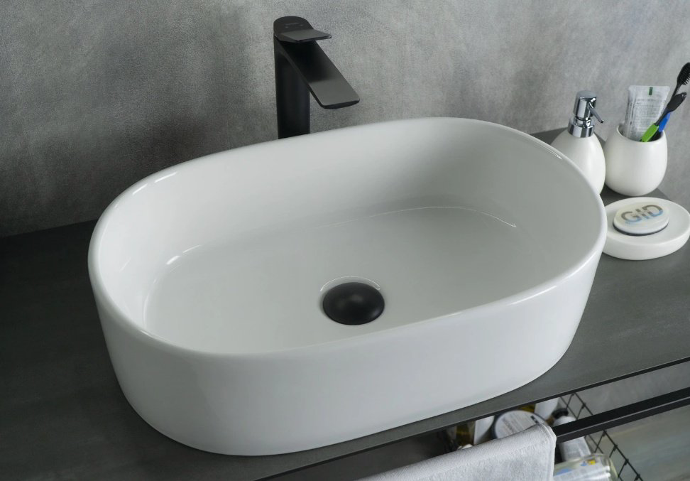 Раковина GID-ceramic N9025 накладная овальная 56, керамика купить,NaN