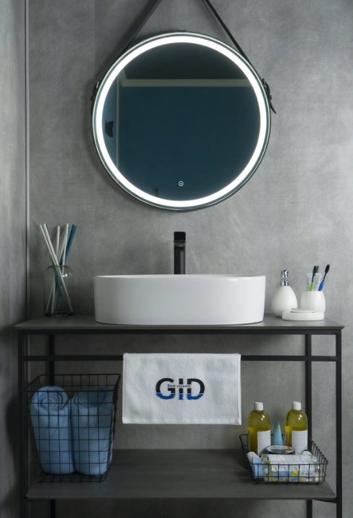 Раковина GID-ceramic N9025 накладная овальная 56, керамика