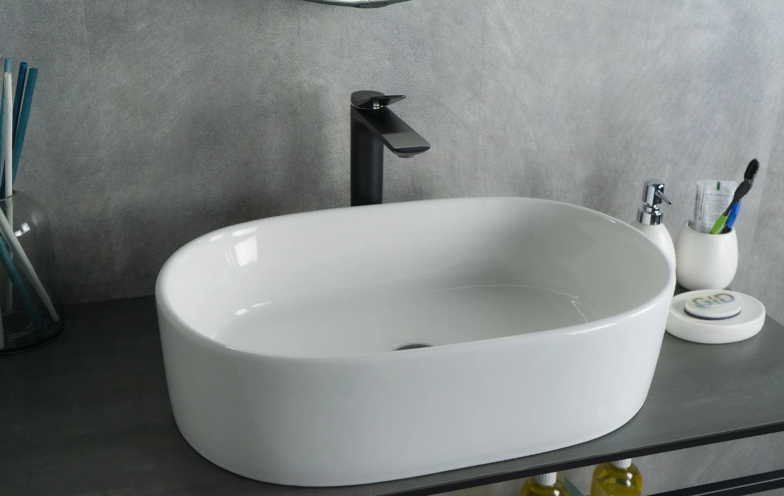Раковина GID-ceramic N9025 накладная овальная 56, керамика купить,NaN