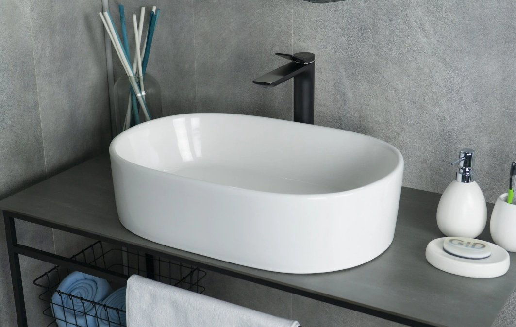 Раковина GID-ceramic N9025 накладная овальная 56, керамика купить,NaN
