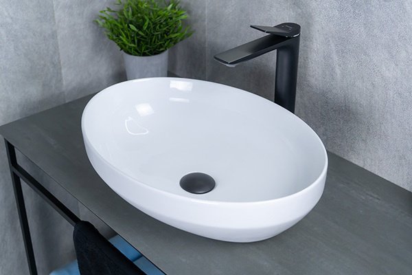 Раковина GID-ceramic D1469 накладная овальная 36, керамика