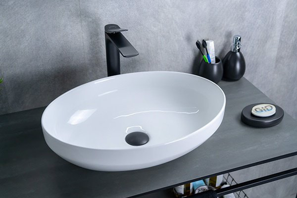 Раковина GID-ceramic D1469 накладная овальная 36, керамика купить,NaN