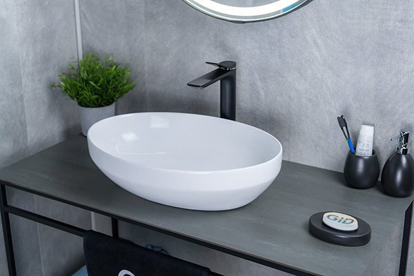 Раковина GID-ceramic D1469 накладная овальная 36, керамика - ForteMarket Раковина GID-ceramic D1469 накладная овальная 36, керамика купить,0