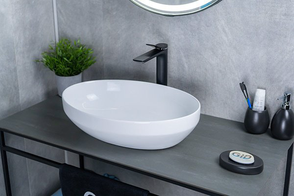 Раковина GID-ceramic D1469 накладная овальная 36, керамика купить,NaN