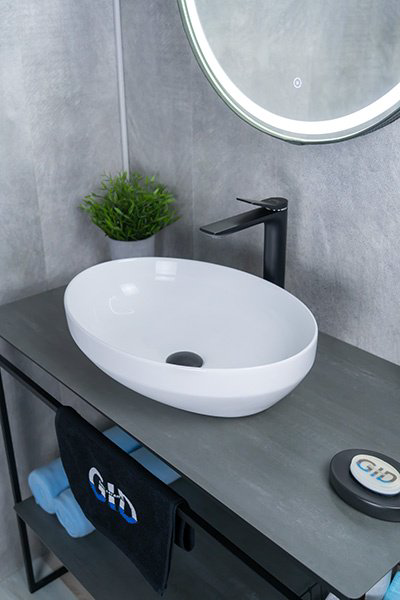 Раковина GID-ceramic D1469 накладная овальная 36, керамика купить,NaN