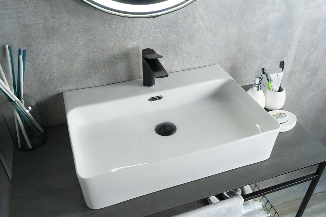 Раковина GID-ceramic N9256 накладная прямоугольная 42, керамика