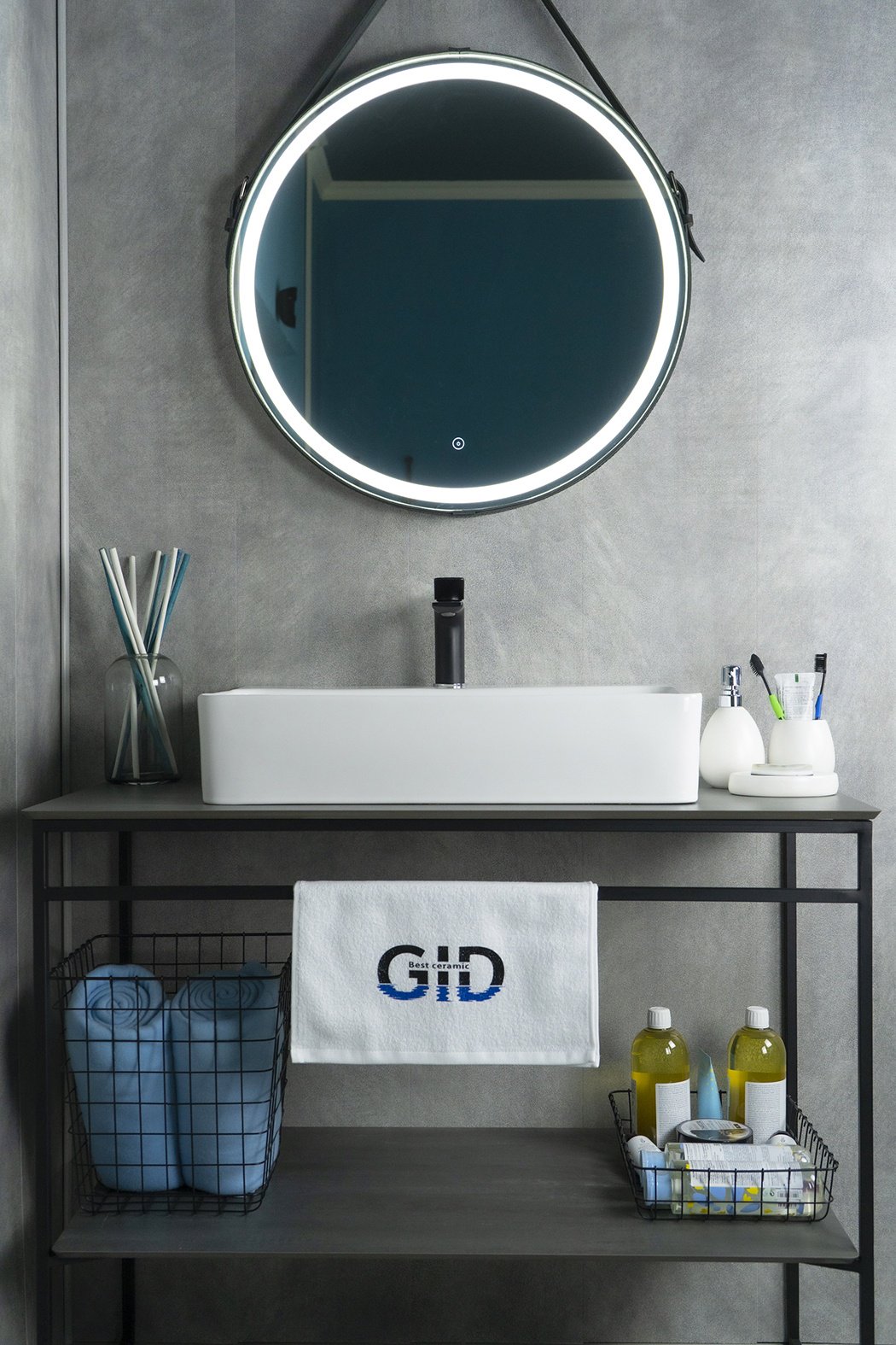 Раковина GID-ceramic N9256 накладная прямоугольная 42, керамика