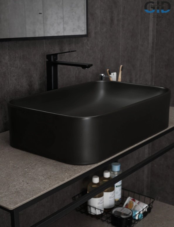 Раковина GID-ceramic Bm9599 накладная прямоугольная 61, керамика