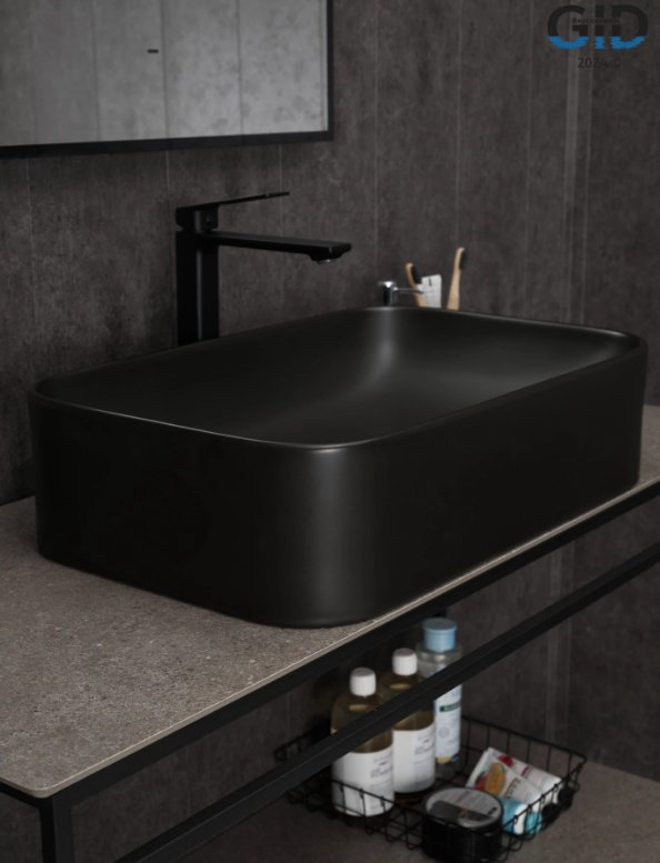 Раковина GID-ceramic Bm9599 накладная прямоугольная 61, керамика купить,153400