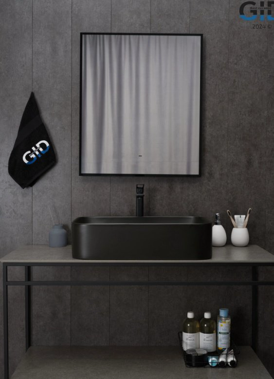 Раковина GID-ceramic Bm9599 накладная прямоугольная 61, керамика купить,153400