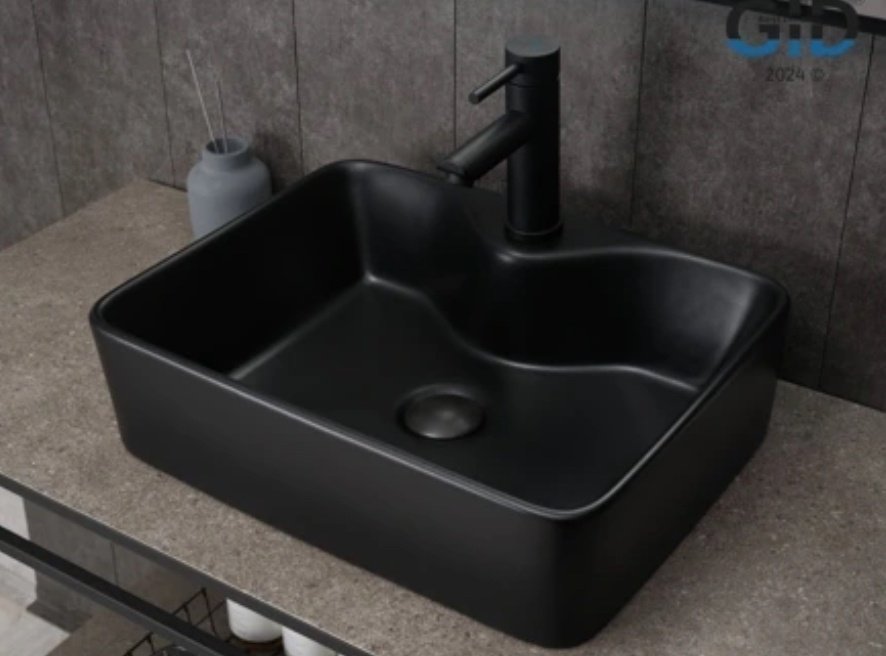 Раковина GID-ceramic Bm9091 накладная квадратная 48, керамика