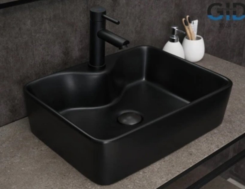 Раковина GID-ceramic Bm9091 накладная квадратная 48, керамика