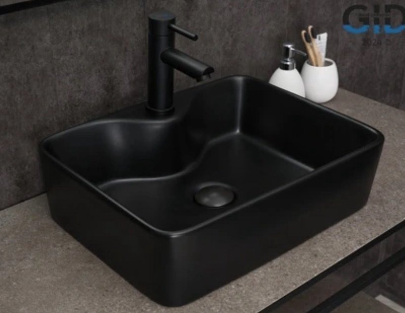Раковина GID-ceramic Bm9091 накладная квадратная 48, керамика купить,94900