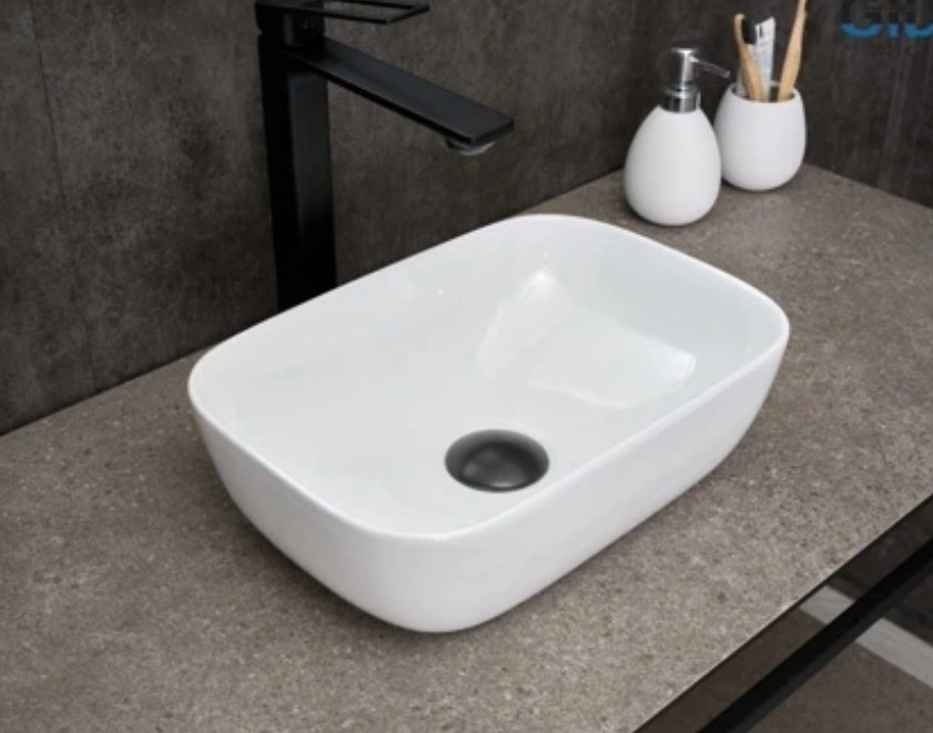 Раковина GID-ceramic N1334 накладная прямоугольная 36, керамика купить,NaN