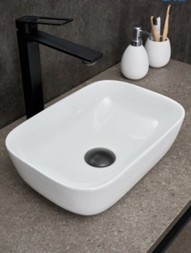 Раковина GID-ceramic N1334 накладная прямоугольная 36, керамика
