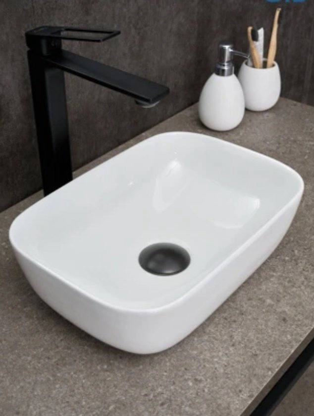 Раковина GID-ceramic N1334 накладная прямоугольная 36, керамика купить,NaN