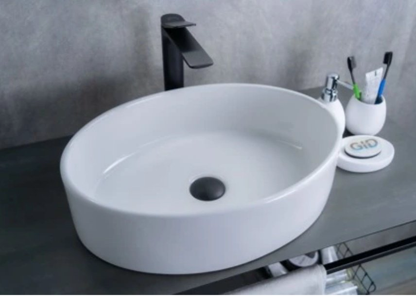Раковина GID-ceramic N9012 накладная овальная 50, керамика купить,NaN
