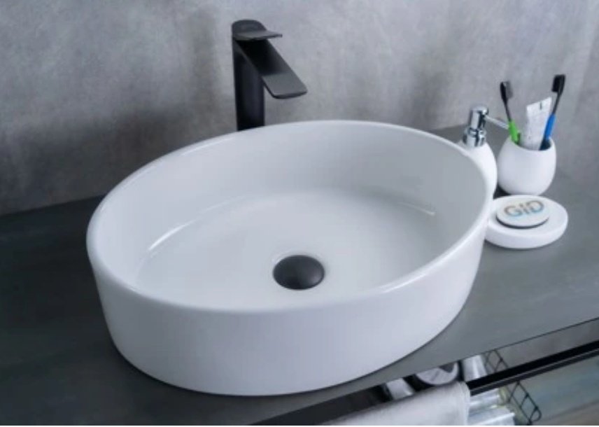 Раковина GID-ceramic N9012 накладная овальная 50, керамика