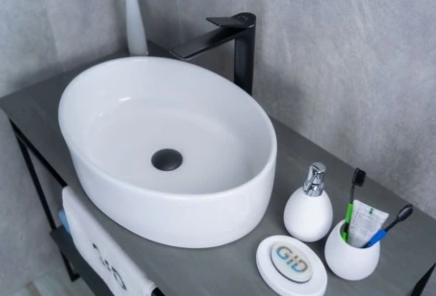 Раковина GID-ceramic N9012 накладная овальная 50, керамика