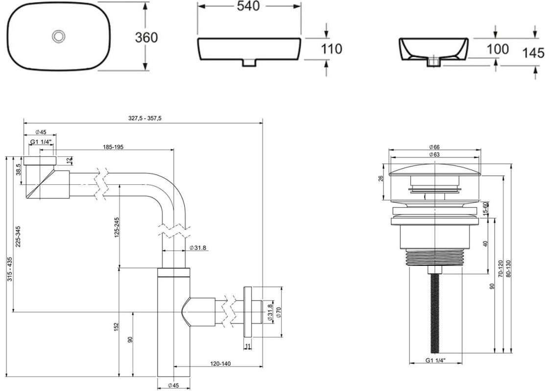 Раковина Lavinia Boho Bathroom Sink 21520050 накладная овальная 36, фарфор