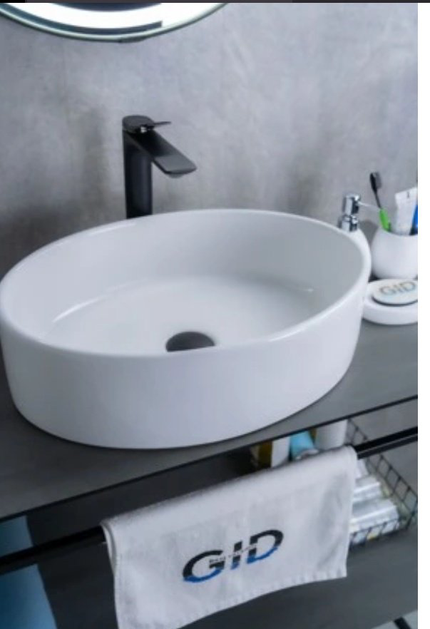 Раковина GID-ceramic N9012 накладная овальная 50, керамика купить,NaN