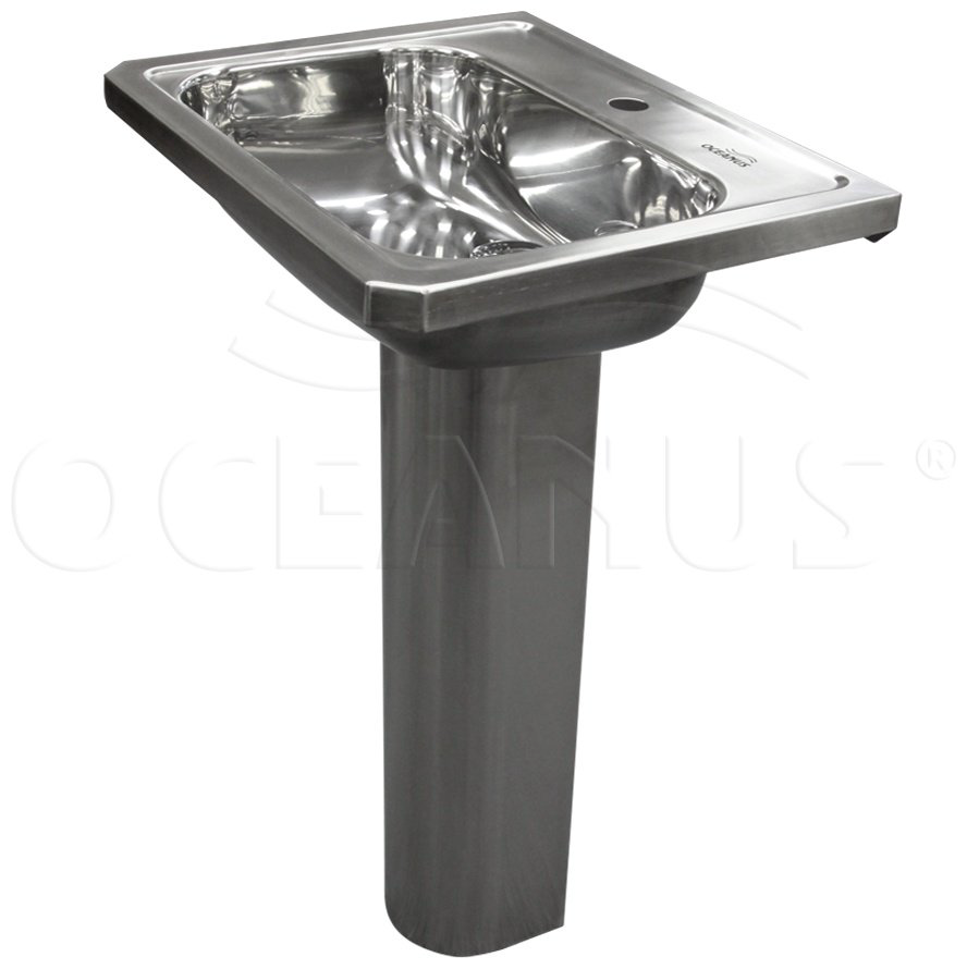 Раковина Oceanus 3-015.2 с пьедесталом прямоугольная 40.6, нержавеющая сталь купить,NaN