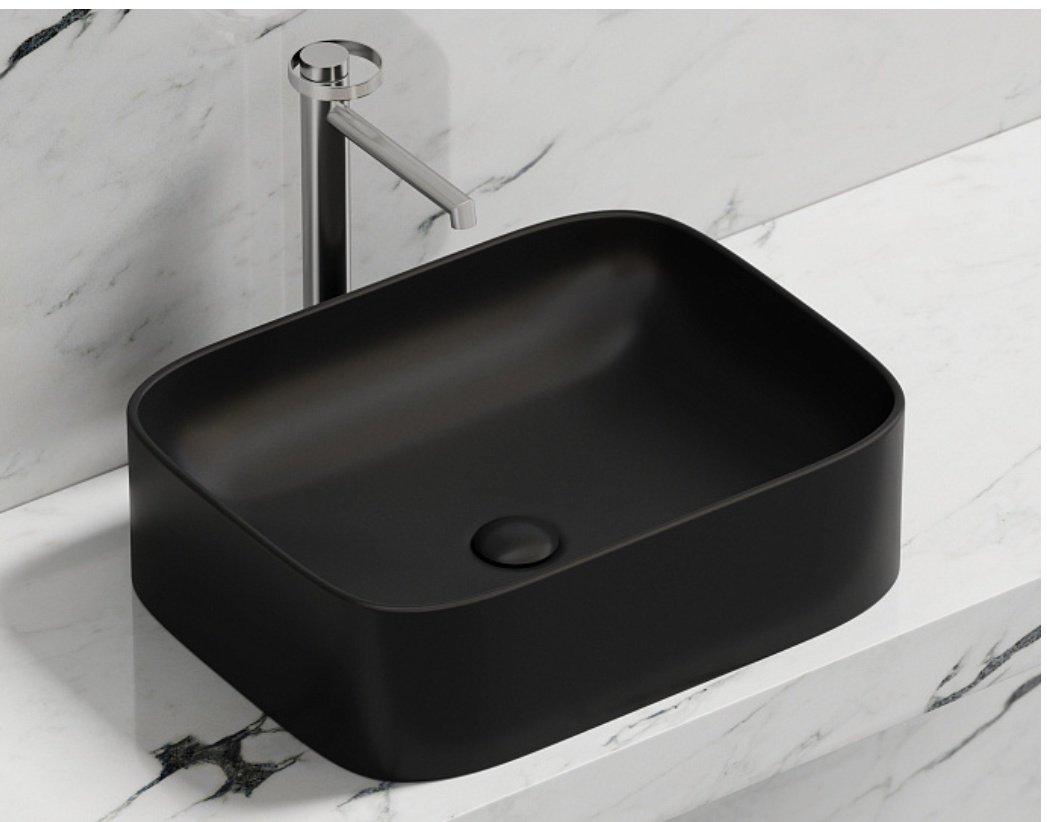 Раковина Ceramicanova CN6052MB накладная прямоугольная 50, санфарфор